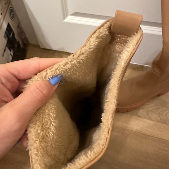 Camel Faux-Fur Lined Knee Boots - Picture 3 of 5